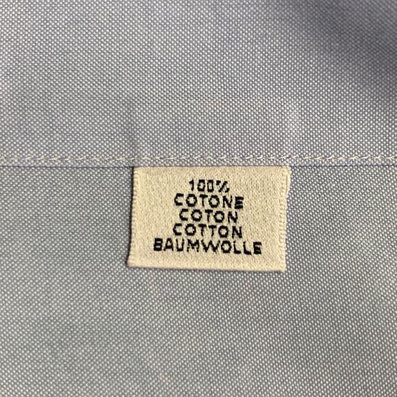 BREUER Size L Blue Cotton One Pocket Long Sleeve Shirt - Picture 5 of 5